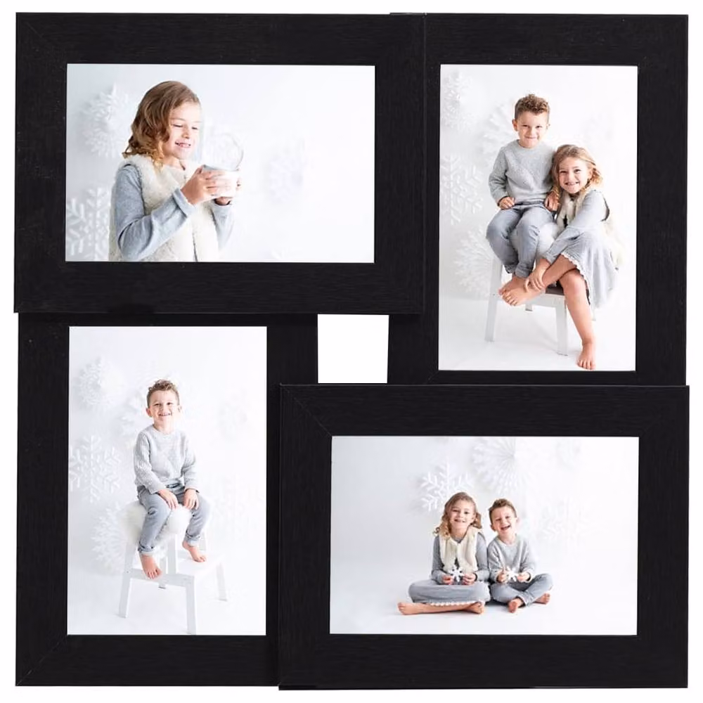 Berkfield Home Modern Black Collage Photo Frame for 4 Pictures, W/D/H: 13 x 18 cm – 2