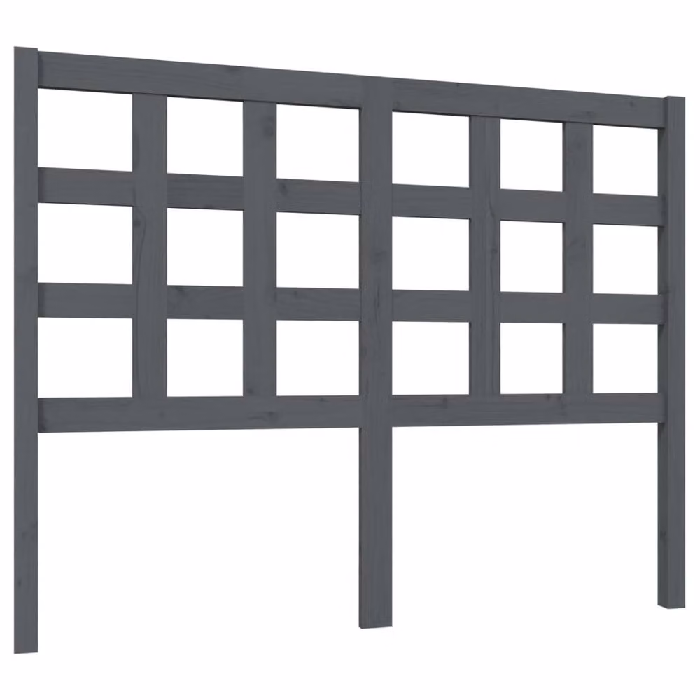 Berkfield Home Beautiful Bed Headboard in Grey Solid Pine Wood, W: 125.5 cm, D: 4 cm, H: 100 cm – 3
