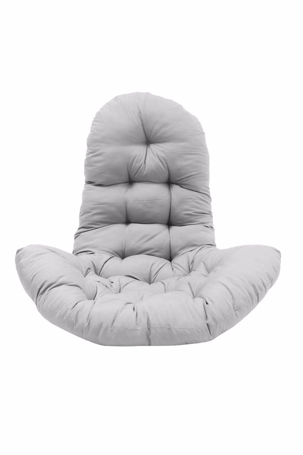 Garden Sanctuary Oval Hanging Egg Chair Cushion in Light Grey Cotton