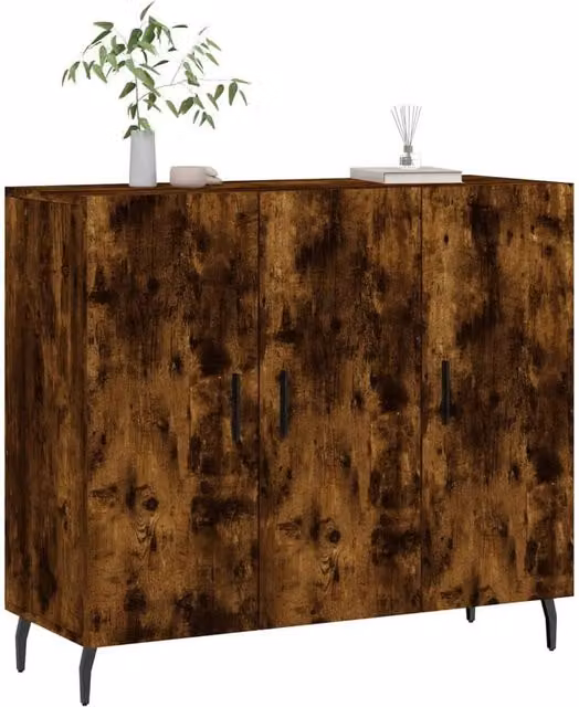 Berkfield Home Smoked Oak Sideboard in Brown, W/D/H: 90 x 34 x 80 cm – 1