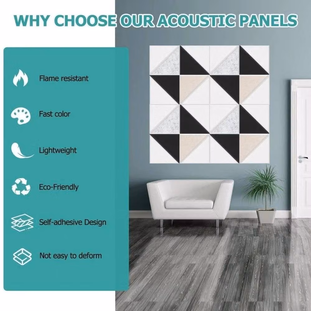 PAWNORA 24-Piece Self-Adhesive Grey Felt Acoustic Soundproof Wall Panels – 2