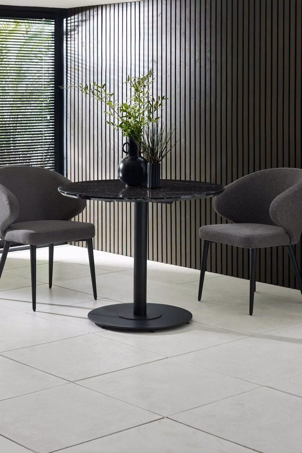 Julian Bowen Marcus Set of 2 Upholstered Dining Chairs in Grey, H 83 x W 58.5 cm – 2