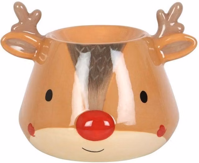 KDMD Reindeer Ceramic Oil Burner and Tealight Lamp in Beige