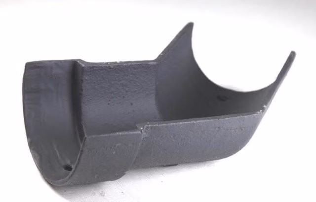 Hargreaves Premier Cast Iron Deep Half Round Gutter Left Hand Angle 135 Degree, 125mm, Grey