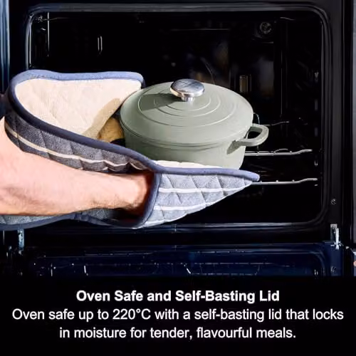 Morphy Richards Green Cast Aluminium Casserole with Ceramic Non-Stick Coating, 2.3 l – 5