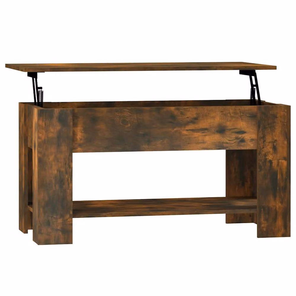 Berkfield Home Modern Rectangular Coffee Table in Smoked Oak Brown, W: 101 cm, D: 49 cm, H: 52 cm – 2