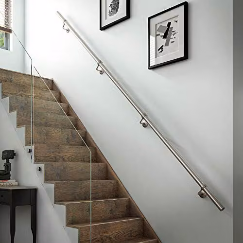 Rothley Polished Stainless Steel Interior Staircase Handrail Kit, Silver – 1