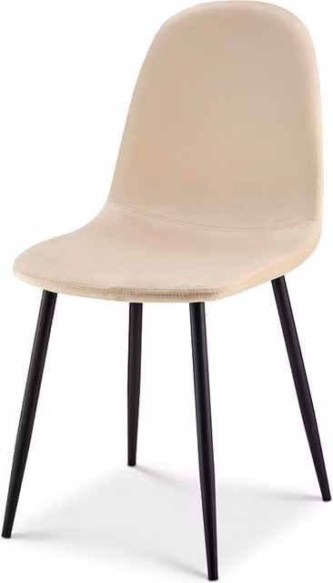 Bravich LTD Ron Velvet Dining Chairs in Beige, Pack of 4, H 86 x W 54 x D 47 cm