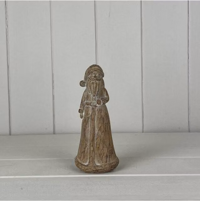 KDMD Natural Brown Ceramic Santa Figure Tabletop Ornament