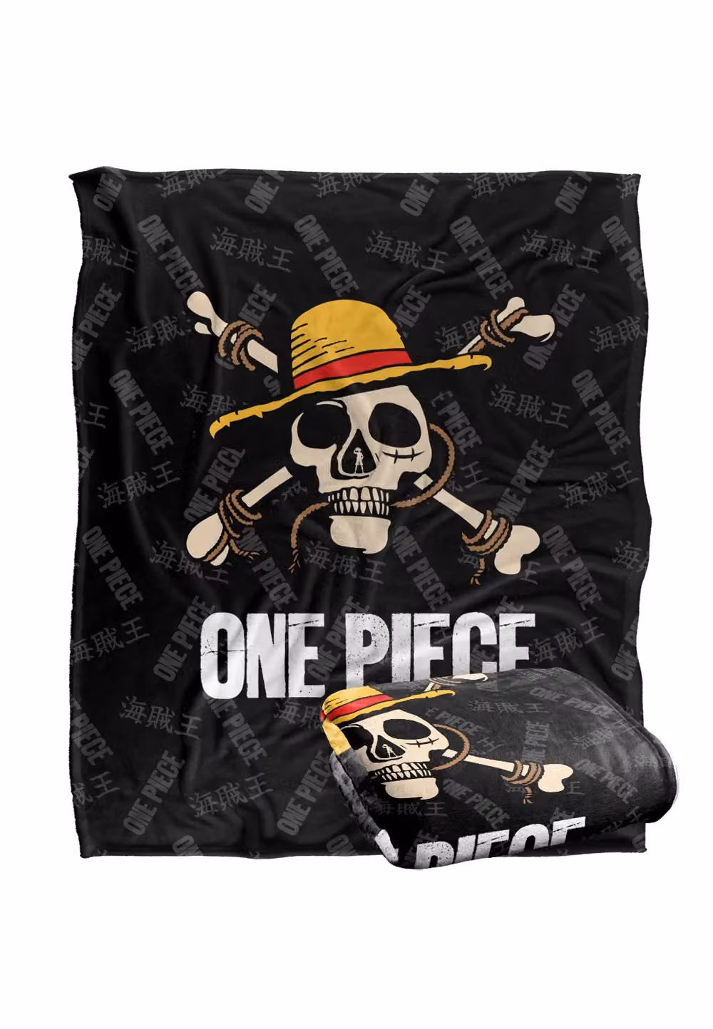 Netflix One Piece Jolly Roger Logo Officially Licensed Super Soft Fleece Throw Blanket in White, W/D/H: 152 x 127 cm – 6