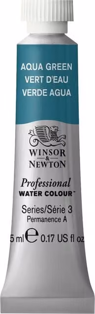 Winsor & Newton Professional Aqua Green Water Colour Paint in a Metal Tin