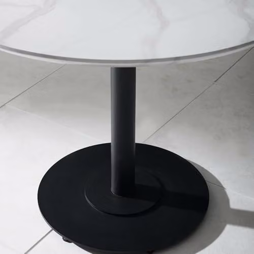 Julian Bowen Luca Round Marble Dining Table in White, H75 x W100 x D100 cm – 5