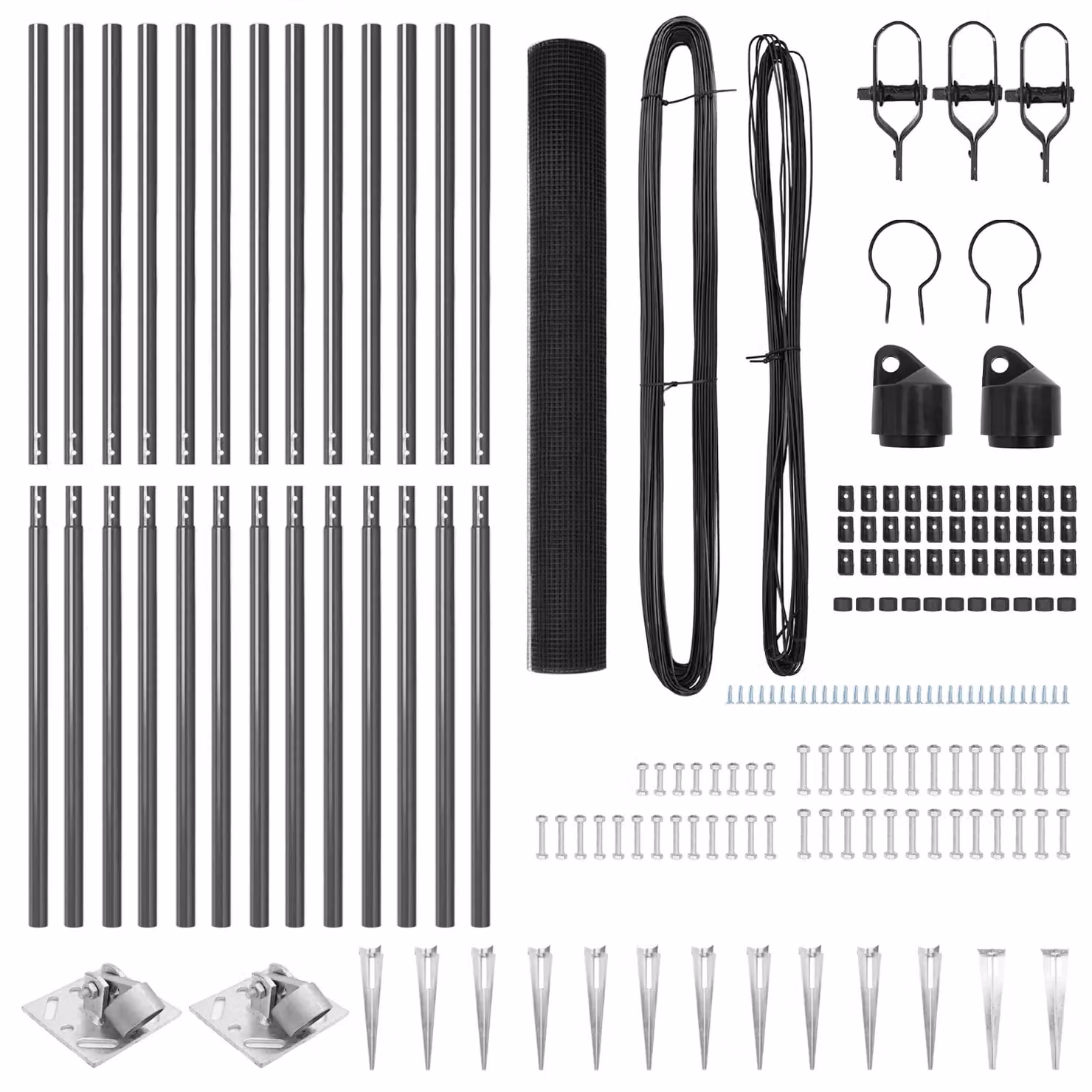 Berkfield Home Grey Steel Welded Wire Fence with 13 Spike Posts, W: 25 m, H: 1.4 m – 3