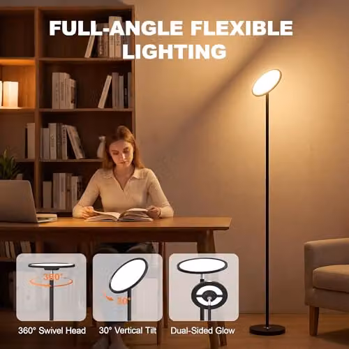 HOMCOM RGB LED Uplighter Floor Lamp with Tuya App and Bluetooth Control, Black, H 168 x W 25 x D 25 cm – 4