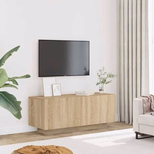 Berkfield Home TV Cabinet in Sonoma Oak, Beige, W/D/H: 100 x 35 x 40 cm