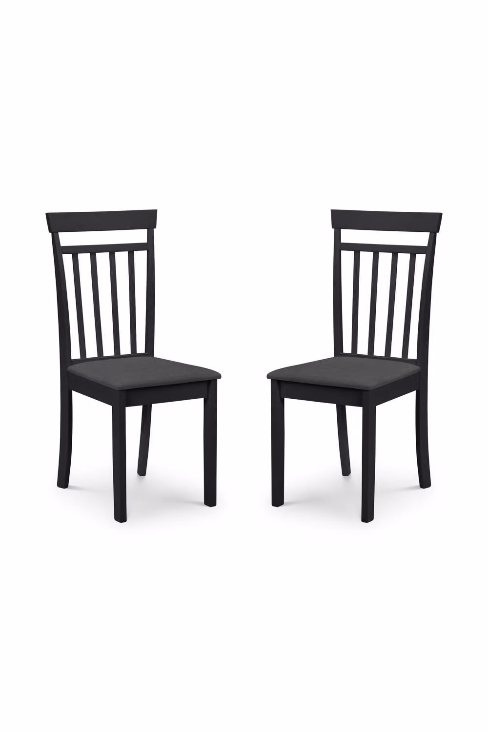 Julian Bowen Coast Set of 2 Black Lacquered Wood Dining Chairs with Fabric Upholstery – 4