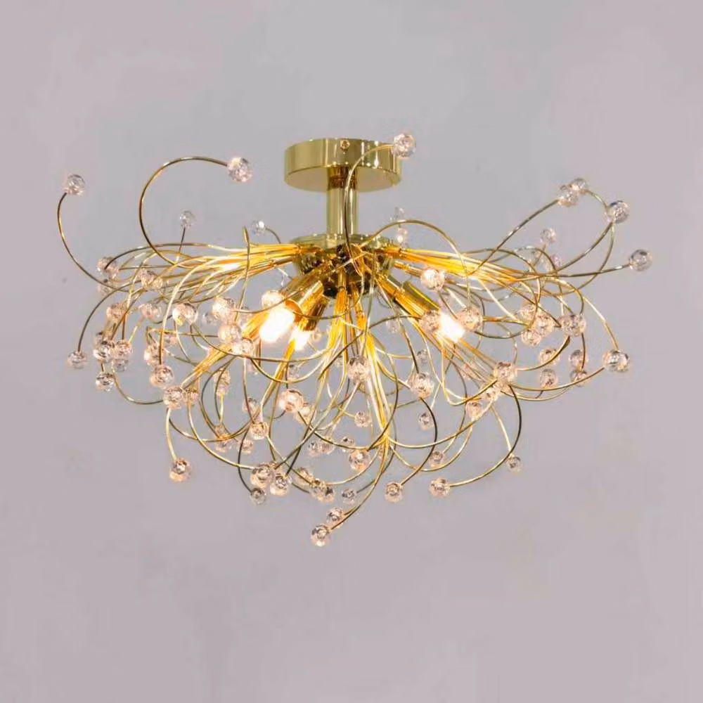 First Choice Lighting Burst Modern Gold and Brass Ceiling Light with Transparent Crystal Accents, W/D/H: 30.5 x 30.5 x 30.5 cm – 2