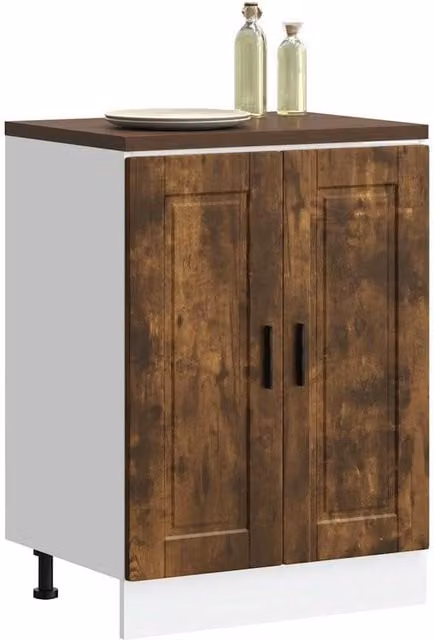 Berkfield Home Porto Smoked Oak Kitchen Base Cabinet in Brown – 1