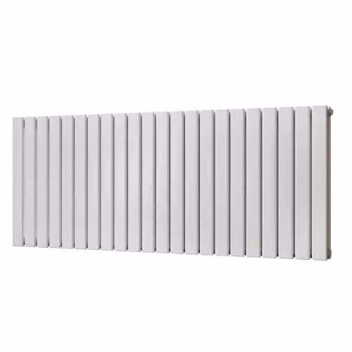 UK Radiators Typhoon White Flat Tube Horizontal Designer Radiator, H 60 cm x W 149.6 cm