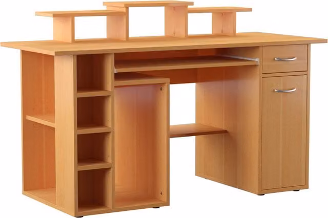 Alphason San Diego Workcentre Computer Desk in Beech