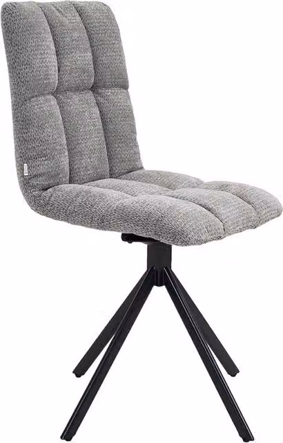 Living and Home Set of 2 Grey Chenille Upholstered Dining Chairs with Metal Legs