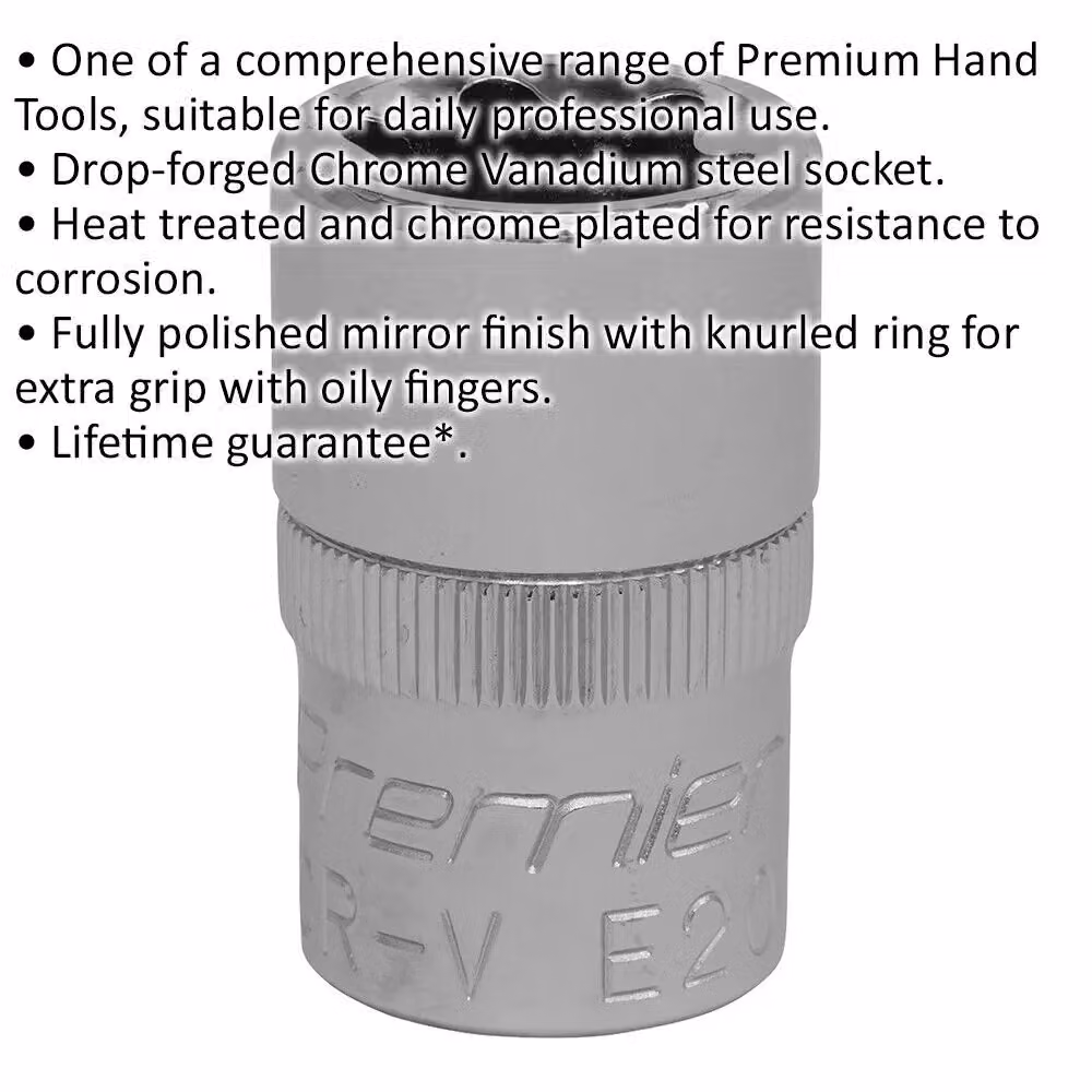 Loops E20 TRX Star Socket Bit 1/2 inch Square Drive Silver Stainless Steel – 2