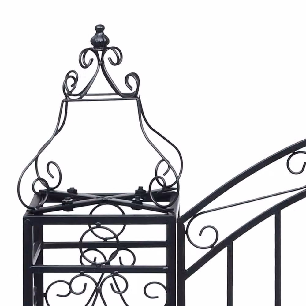 Berkfield Home Ornamental Wrought Iron Garden Gate, Black, W/D/H: 122 x 20.5 x 100 cm – 3