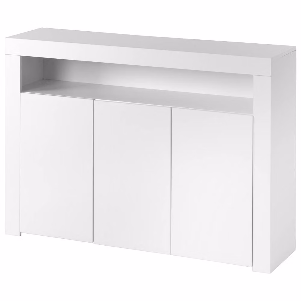 Tokpiedi High Gloss Minimalist Sideboard Buffet Unit in White with Integrated Lighting – 2