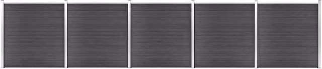 Berkfield Home WPC Fence Panel Set, Black, W: 872 cm, H: 186 cm – 1