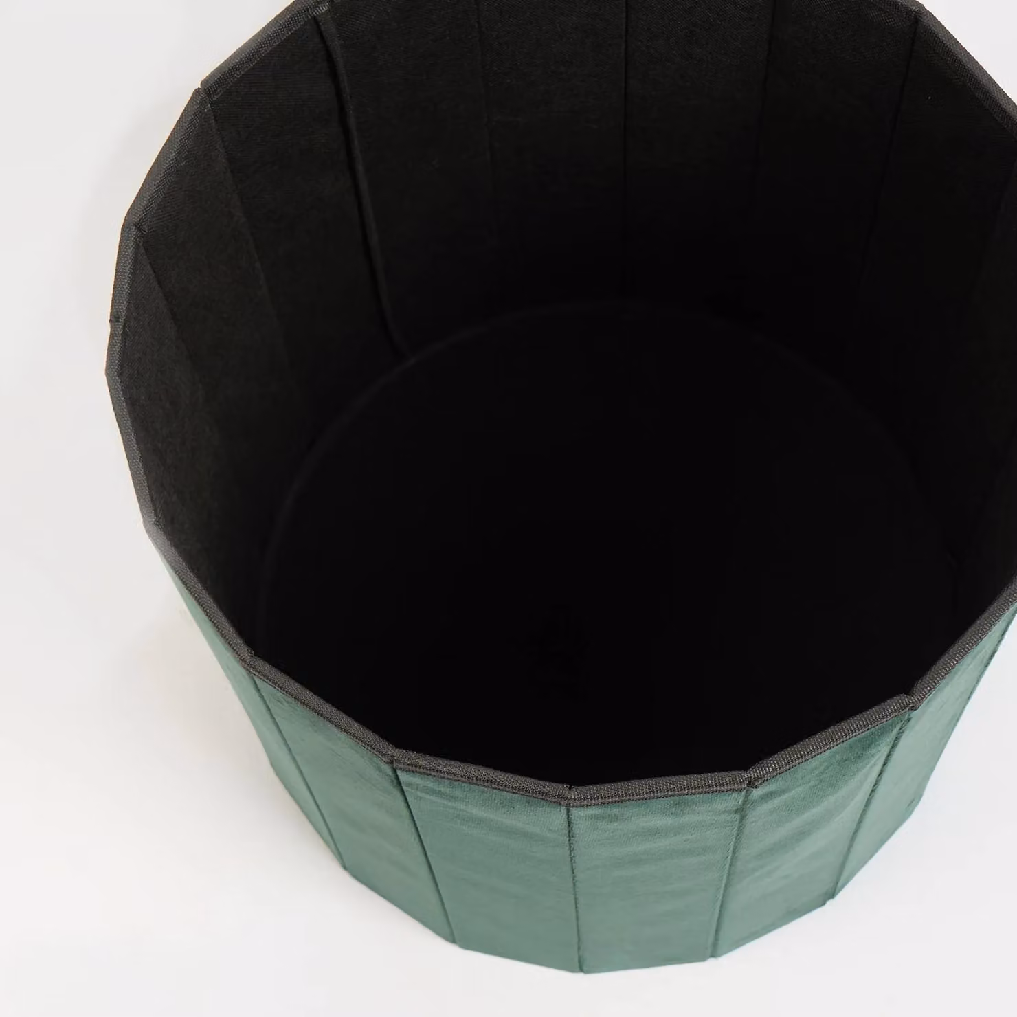 OHS Round Matte Velvet Upholstered Storage Ottoman in Green – 5
