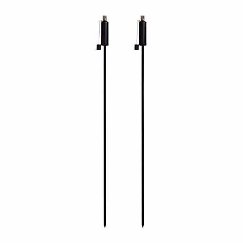 Harbour Housewares Metal Cylinder Garden Torches in Black, Pack of 2, Height: 146 cm – 1