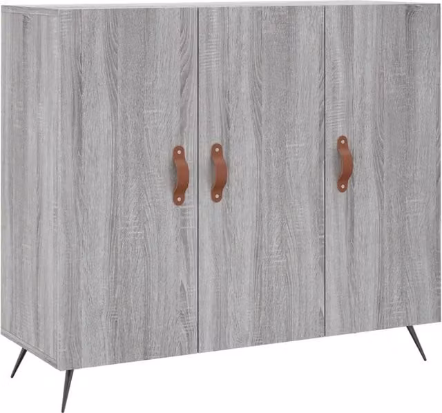 Berkfield Home Grey Sonoma Sideboard W: 90 cm, D: 34 cm, H: 80 cm – 1