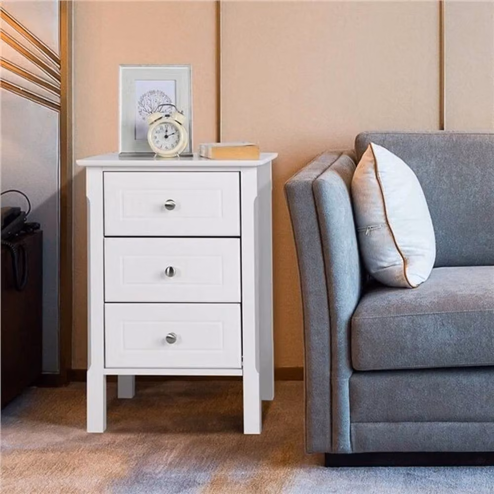 KORVIXA White Bedside Table Nightstand W/D/H: 40 x 40 x 60 cm – 2