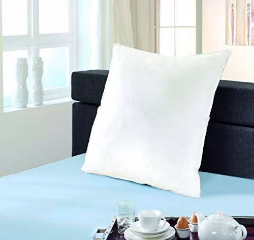 Surrey Down White Goose Feather and Down Square Pillow with Cotton Cover