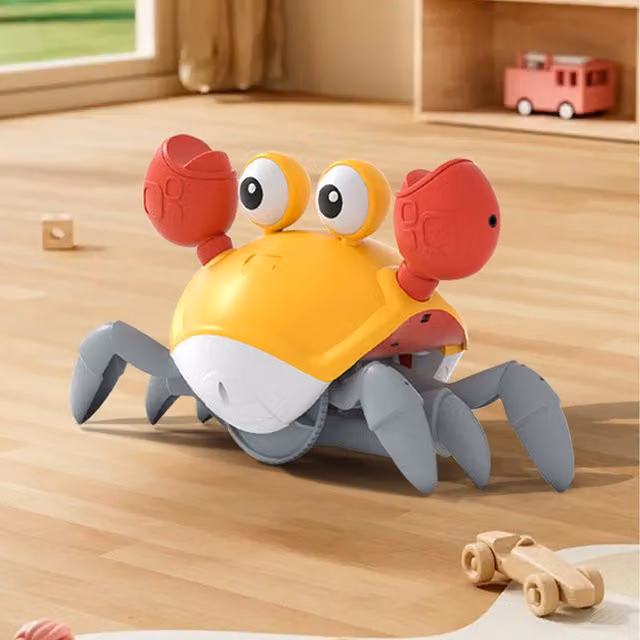 Livingandhome Rechargeable Crawling Crab Toy, Orange