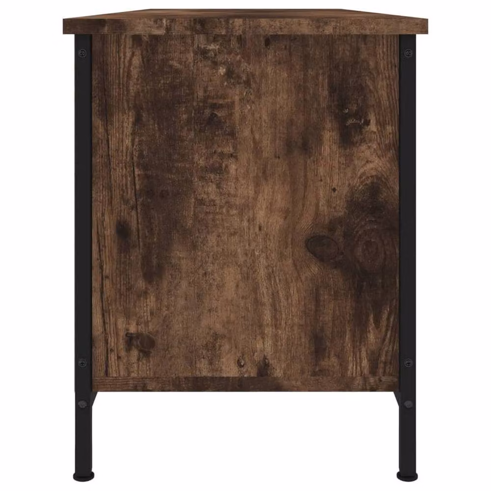 Berkfield Home TV Cabinet in Smoked Oak Brown, W/D/H: 102 x 35 x 45 cm – 4