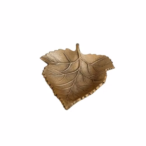 Melody Maison Rustic Gold Leaf Trinket Tray Dish – 2