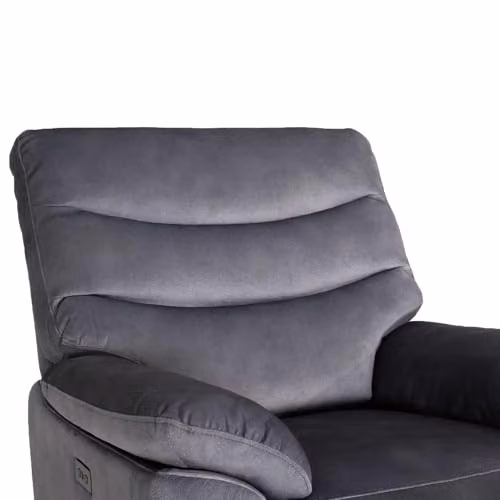 Furnishings For Less UK Tilly 3 Piece Electric Power Recliner Sofa Suite in Charcoal Fabric with USB Charging Ports – 3