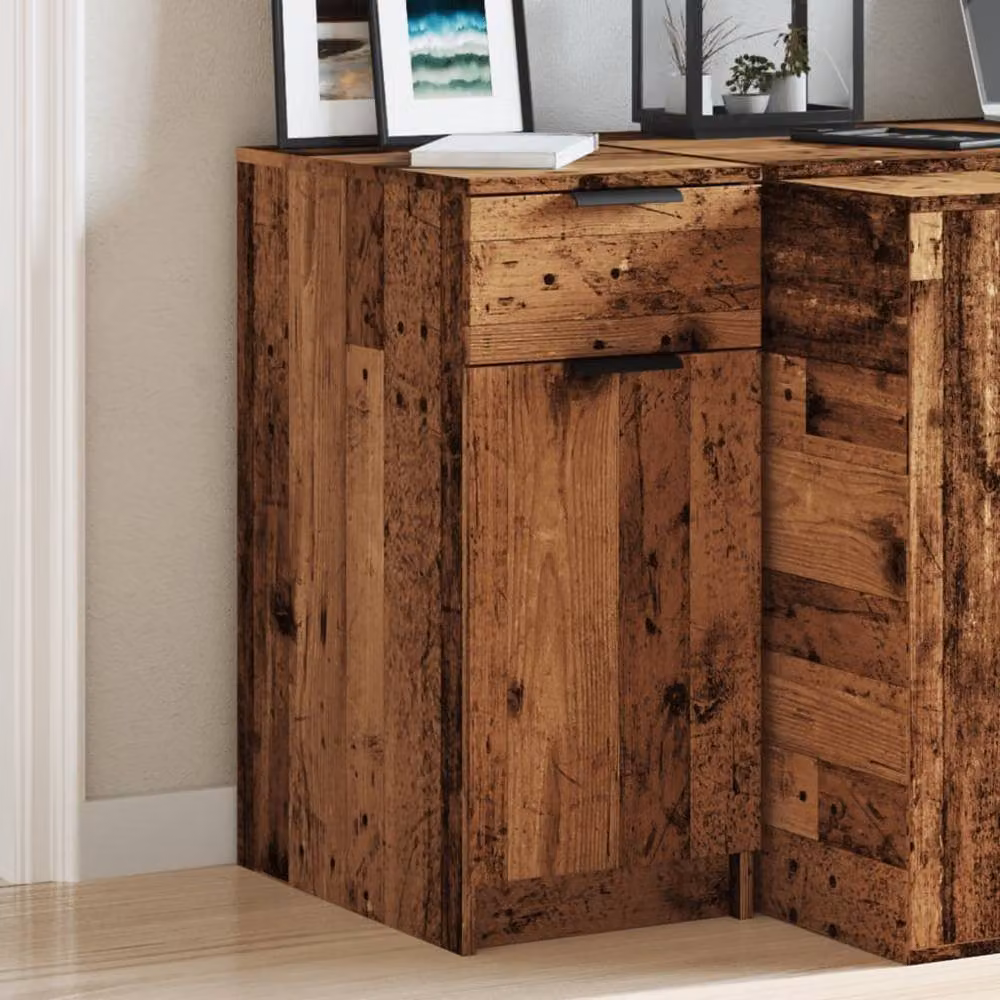 Berkfield Home Decorative Desk Cabinet in Brown Old Wood, W/D/H: 33 x 50 x 75 cm – 3