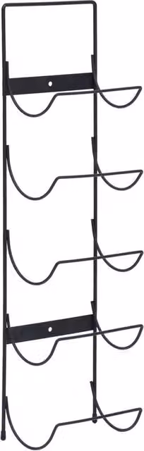 Berkfield Home Wall Mounted Industrial Wine Rack for 5 Bottles in Matt Black Metal – 1