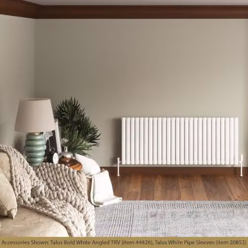 UK Radiators Omeara White Elliptical Tube Horizontal Designer Radiator W: 150.8 cm, H: 60 cm – 2