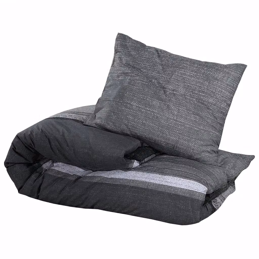 Berkfield Home Cotton Duvet Cover and Pillowcase Set in Grey, 140 x 200 cm – 3