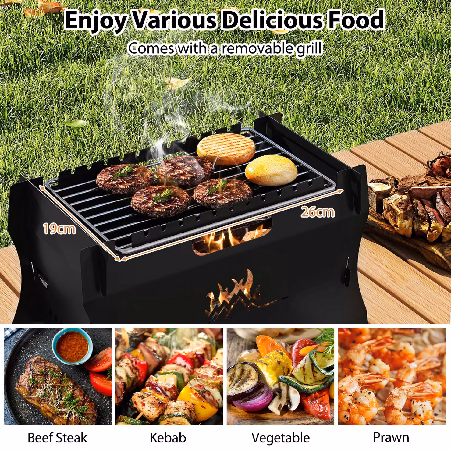 Gymax Dual Fuel Butane Gas Countertop Camping Grill and Firepit in Black with Carrying Bag – 9