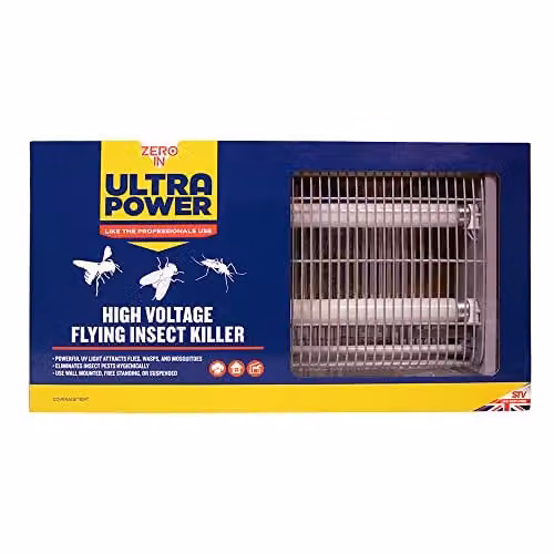 Zero In Ultra Power High Voltage Flying Insect Killer Electric Bug Zapper, White