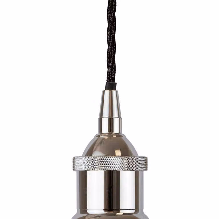SE Home Chancery Large Pendant Light in French Grey with Black Twisted Nickel Detail