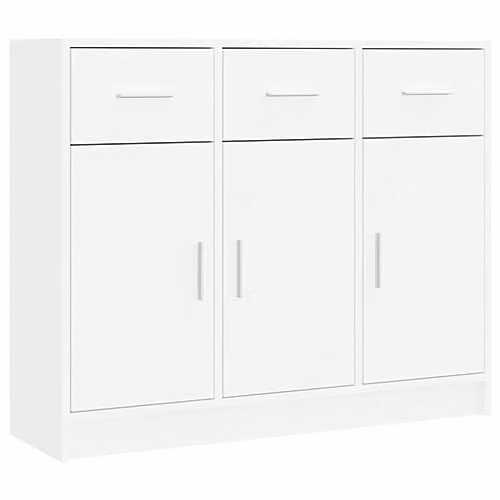 vidaXL Modern White Sideboard in Matt MDF, W/D/H: 91 x 27.5 x 75 cm