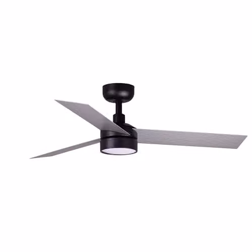 Faro Barcelona Cruiser Ceiling Fan with Light in Black and Aluminium, 106 cm
