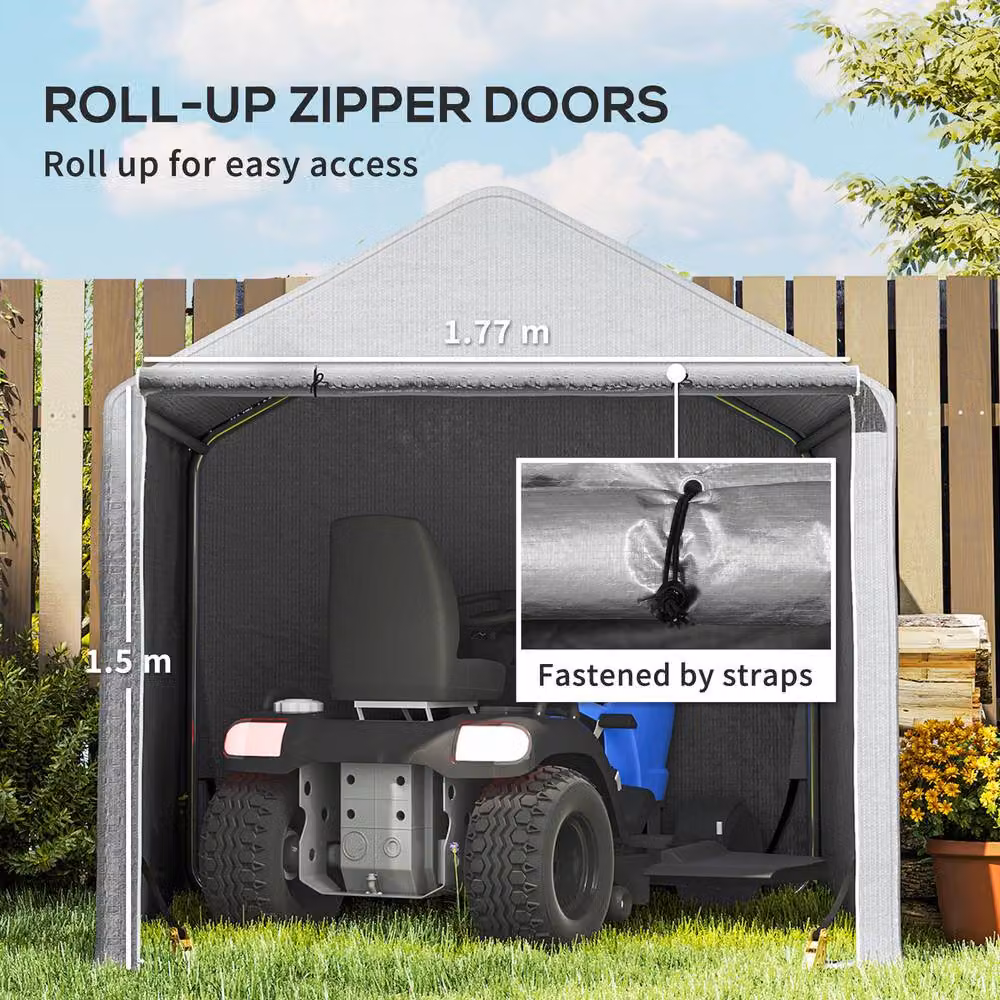 Rolipo Grey Garden Fabric Storage Tent, W/D/H: 200 x 200 x 200 cm – 6