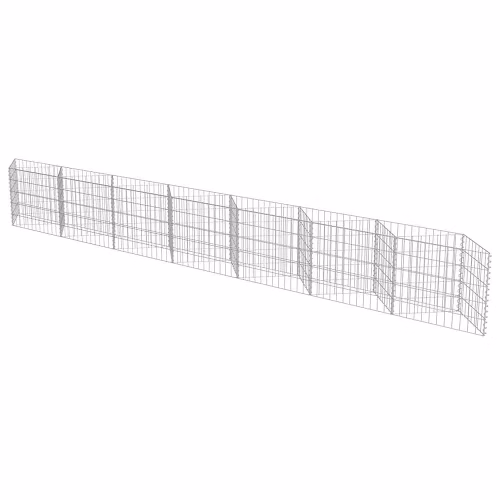 Berkfield Home Silver Galvanised Steel Gabion Wall Raised Bed W/D/H: 450 x 30 x 50 cm – 3