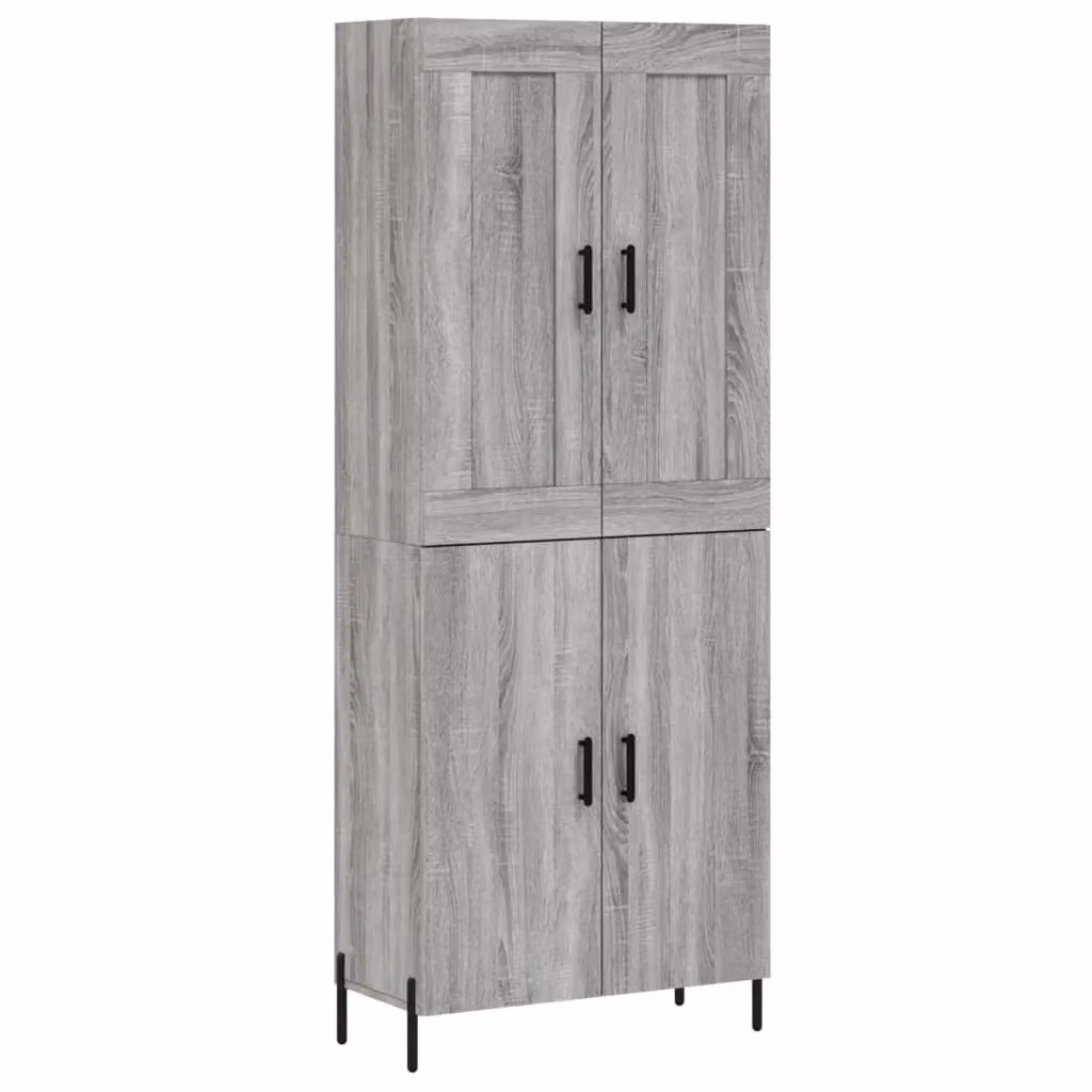 Berkfield Home Grey Sonoma Highboard in Engineered Wood, W/D/H: 69.5 x 34 x 180 cm – 2